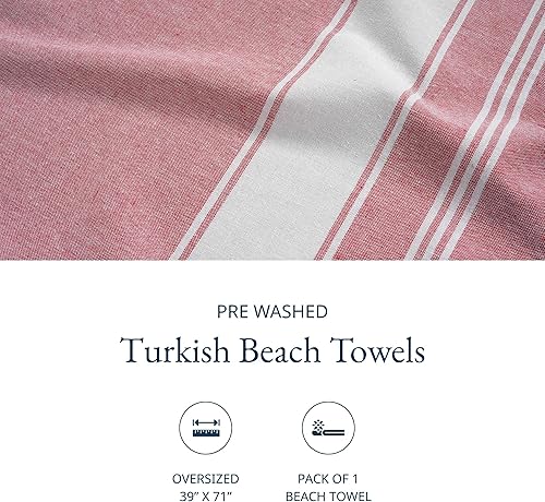 Vista 141 de LANE LINEN Juego de 6 toallas de playa turcas para mujer, tamaño grande, 39 x 71 pulgadas, prelavadas, no se encogen, no se encogen, sin arena