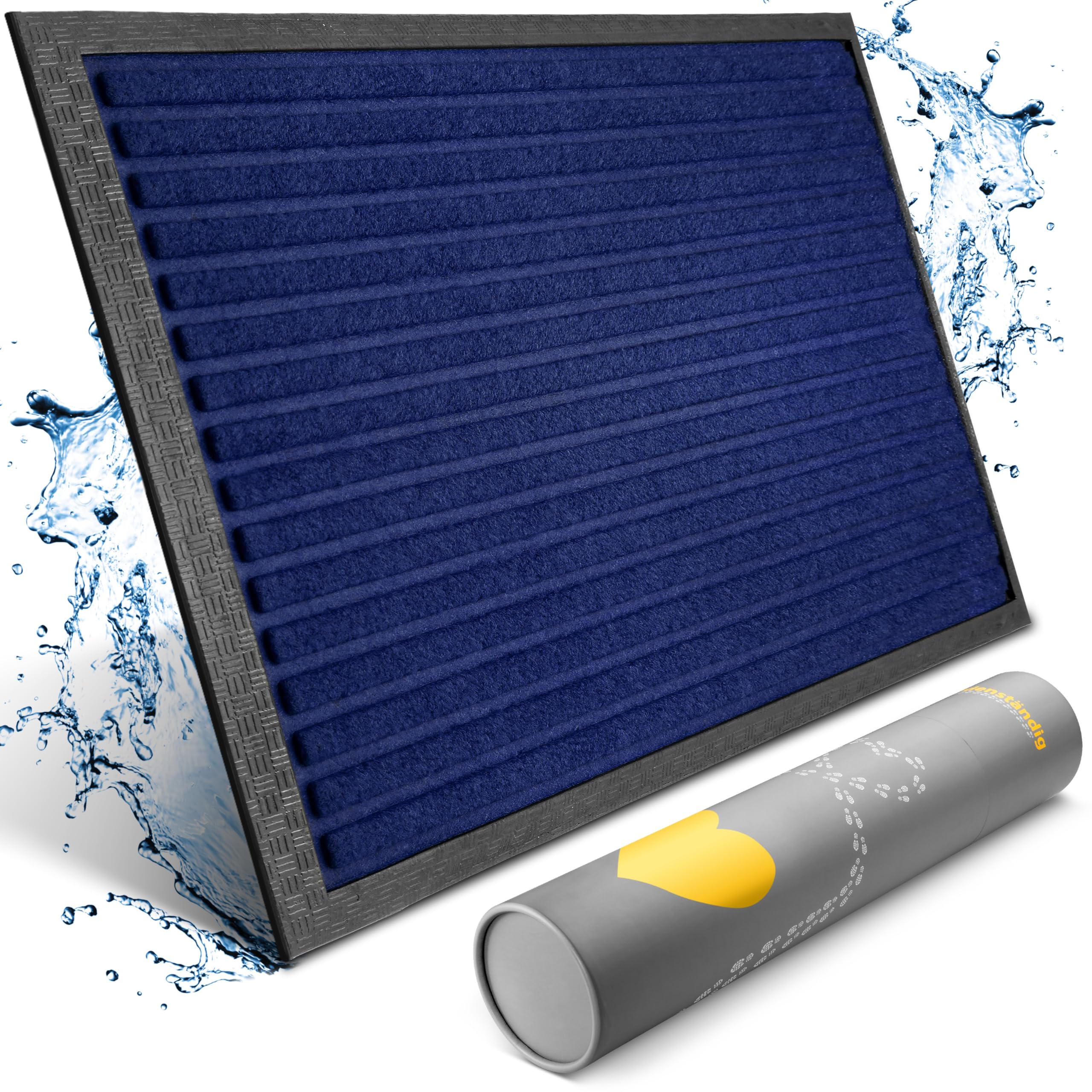 Bodenständig PazCaz Fußmatte außen und innen in Blau 40 x 60 cm (rutschfest & langlebig) - Fussmatte Aussenbereich wetterfest - Türmatte Fussmatte aussen & Fussabtreter aussen & Fußmatte Outdoor