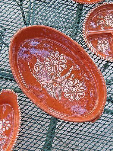 Miniatura 8 de Bandeja para hornear ovalada de arcilla de terracota de cerámica portuguesa para cazuela de horno fabricada en Portugal