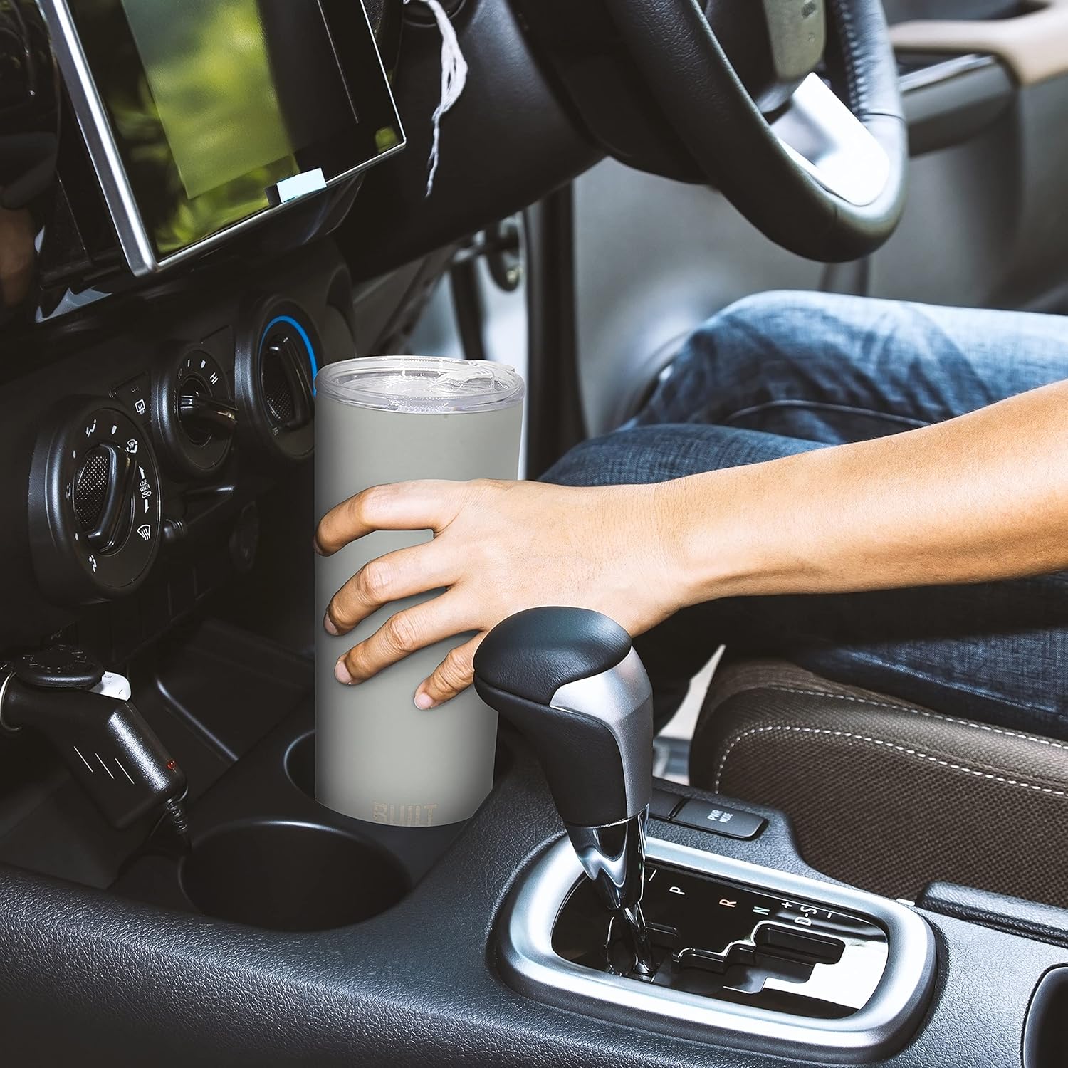 BUILT 20 Ounce Double Wall Vacuum Sealed Stainless Steel Coffee and Water Tumbler Easy to Clean Tritan Lid with Rotating Splash Guard, Storm Gray,5286360 - Image 7