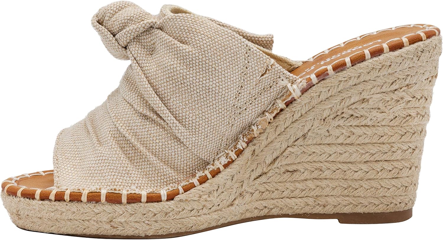 LONDON FOG Womens Heidi Espadrille Wedge Sandals with Knotty Bow Detail - Image 3