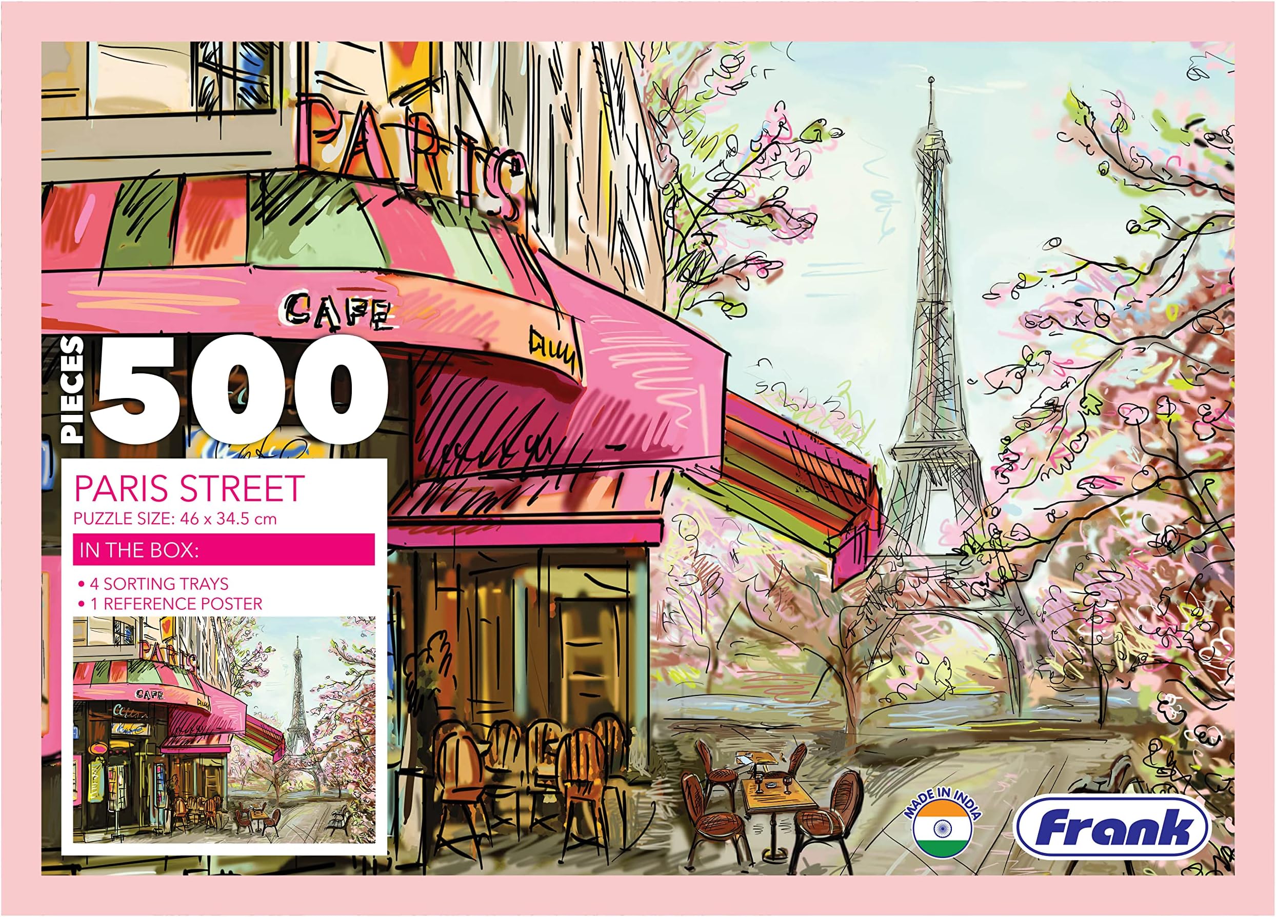 Frank Paris Street 500 Piece Jigsaw Puzzle for Adults & Kids Above 10 Years | Fun and Challenging Having Realistic Illustrations | Puzzle Games for Focus, Memory and Stress Relief, Gifts for Teenagers