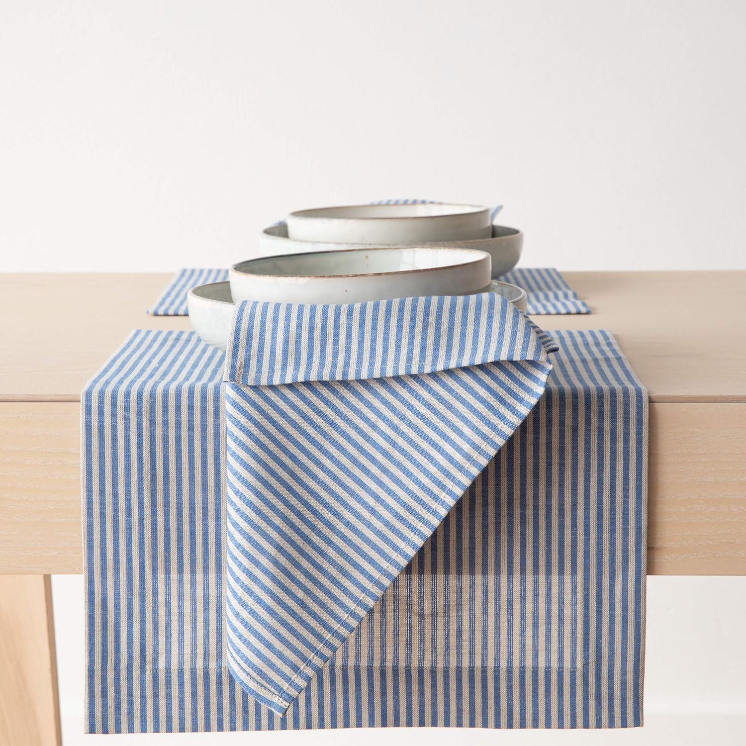 LinenMe Set of 4 Placemats Blue Linen Cotton Jazz