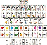 Vista 1 de D-FantiX Juego de 58 tablones de anuncios del alfabeto y números, tarjetas educativas de manuscritos para preescolar, números del alfabeto