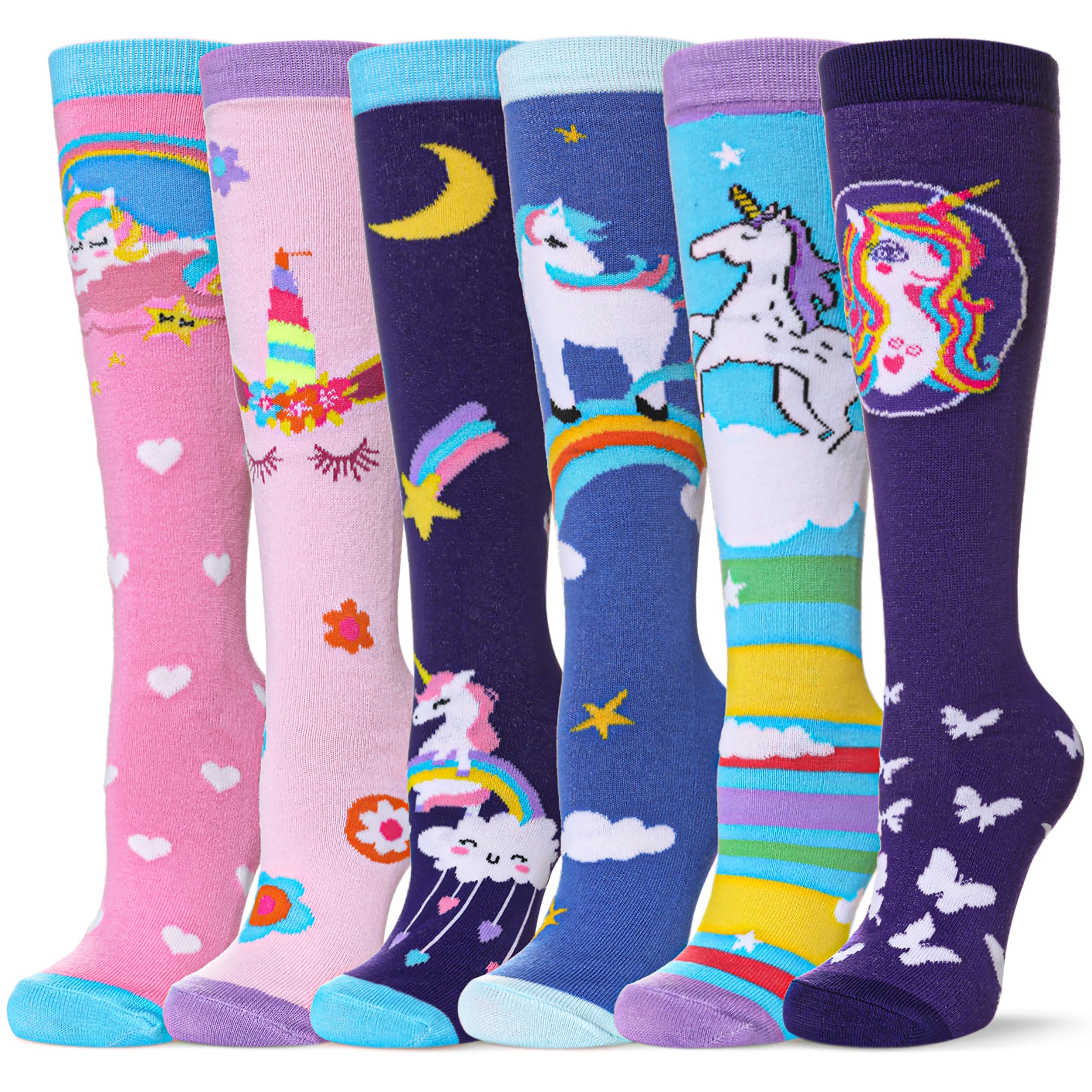 Color City Girls Knee High Socks Kids Long Boot Socks Cozy Fun Animal Warm Cotton Socks
