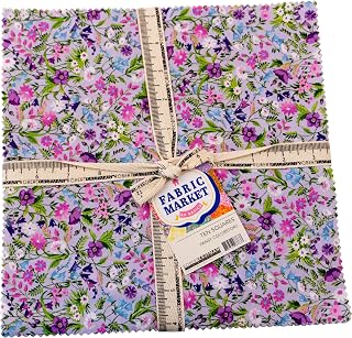 Flowerhouse Fabric Market Pansy Ten Square 42 10-inch Squares Layer Cake Robert Kaufman TEN-1504-42