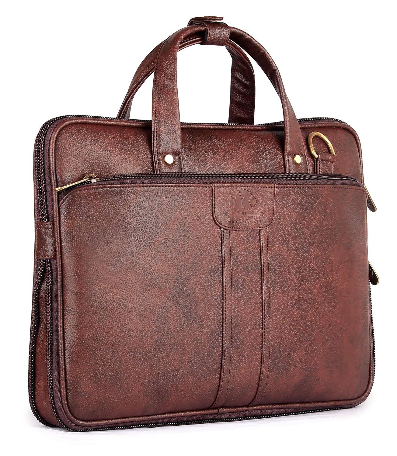 THE CLOWNFISH Richard Series Faux Leather 14 inch Laptop Bags,Laptop Bags for Men, Briefcase, (Mahogany) THE CLOWNFISH Richard Series Faux Leather 14 inch Laptop Bags,Laptop Bags for Men, Briefcase, (Mahogany)