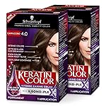 Schwarzkopf Keratin Color Permanent Hair Color Cream, 4.0 Cappuccino (Pack of 2)