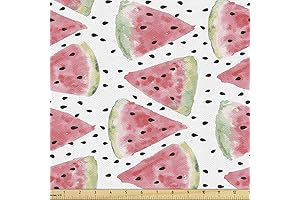 Ambesonne Watercolor Fabric by the Yard: Summery Tropical Oasis for Your Creations