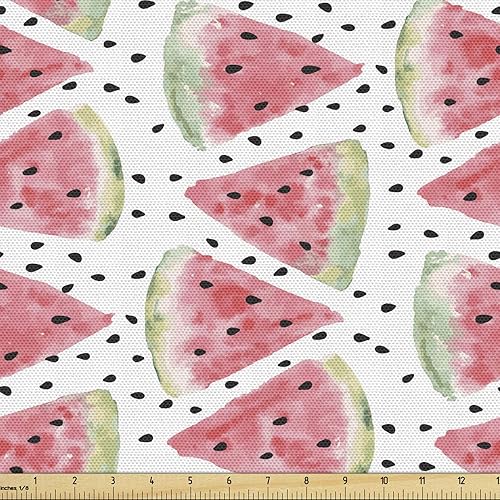 Ambesonne - Tela multicolor con estampado digital por yarda