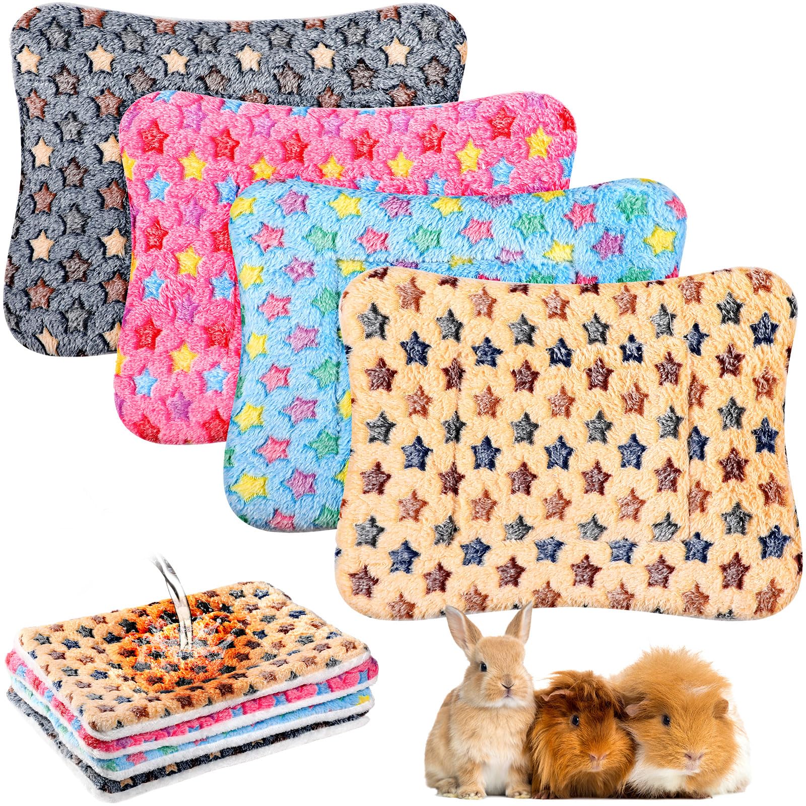 Haull 4 Pcs Waterproof Guinea Pig Bedding Mat, Star, 13 x 10