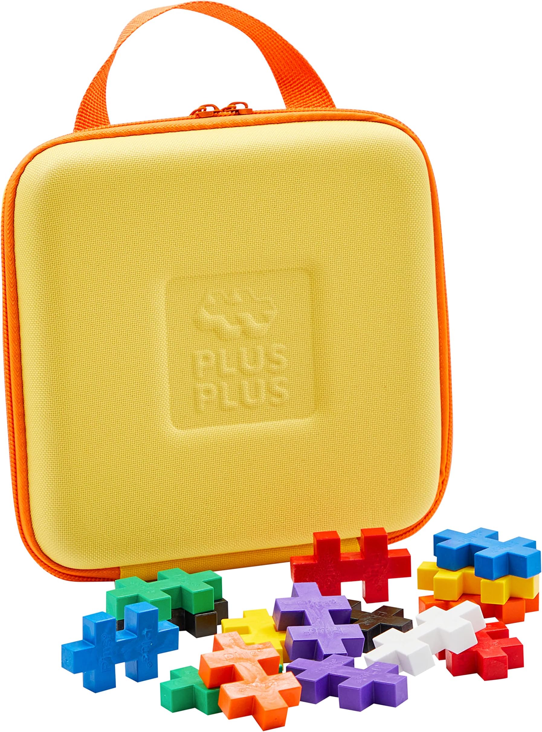 PLUS PLUS Big Travel Case w/ 15 Big Pieces Construction Building Stem/Steam Toy, Interlocking Large Puzzle Blocks for Toddlers and Preschool