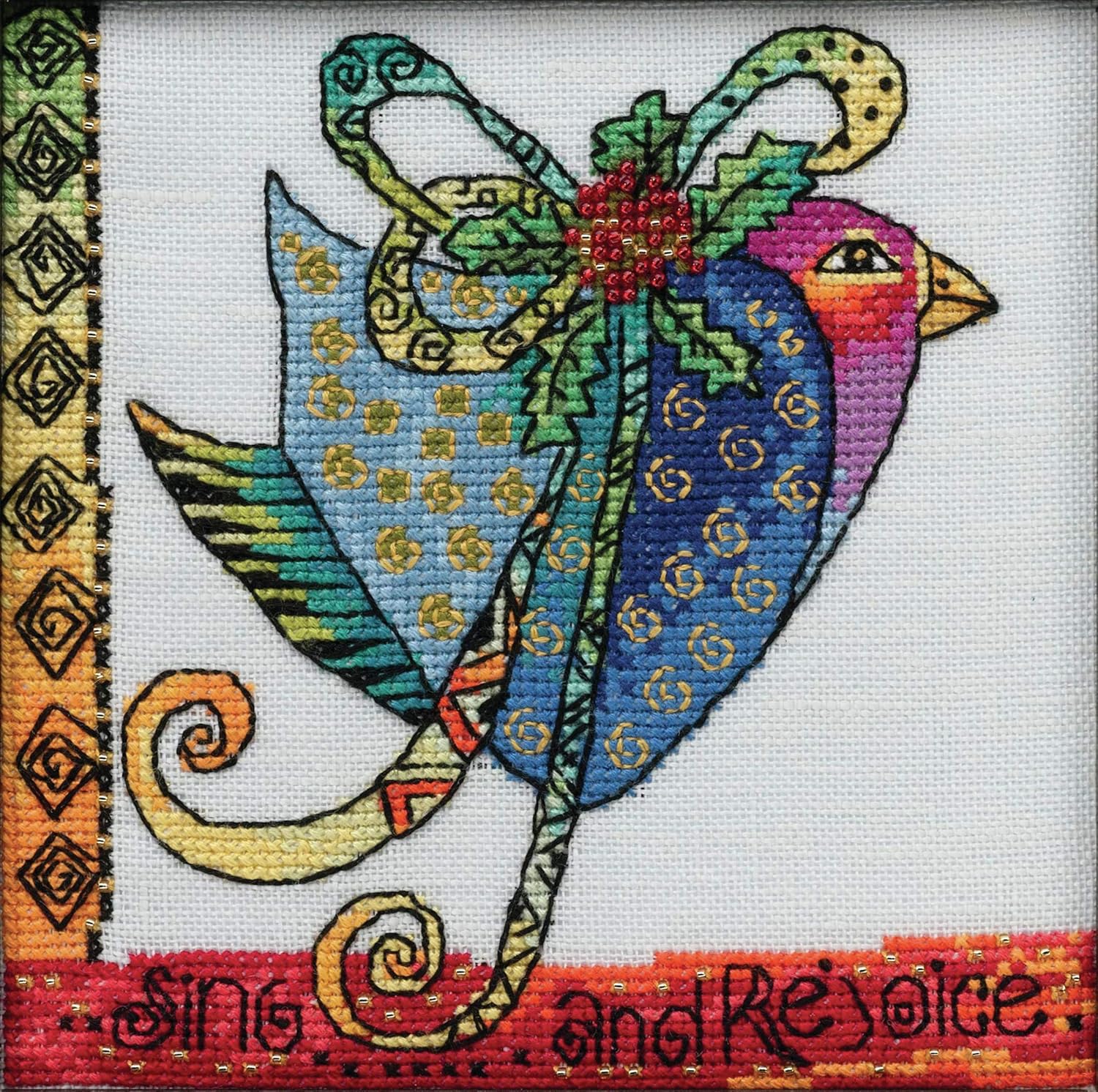 Christmas Blue Dove Beaded Counted Cross Stitch Kit Mill Hill 2020 Laurel Burch LB302011