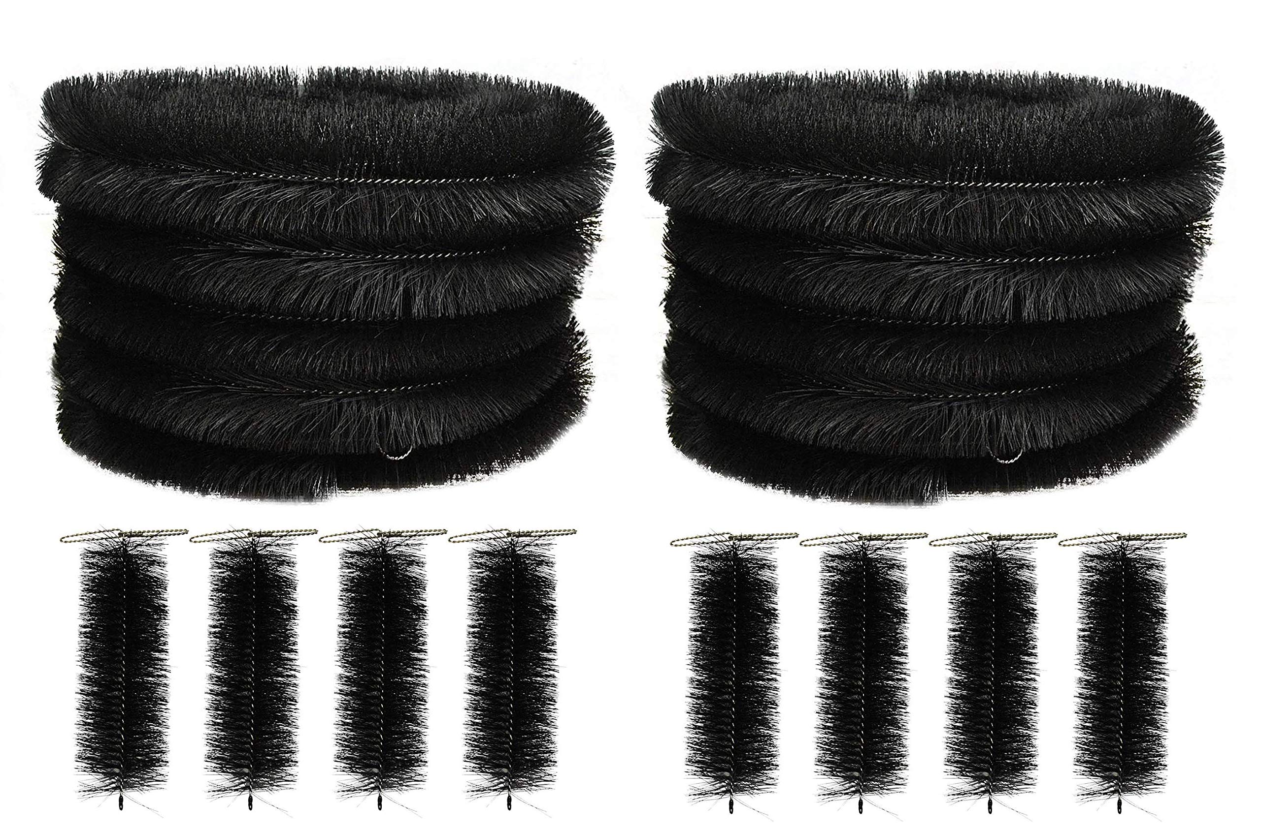 Selections Black 40 Metres Gutter Brush Leaf Guard Rolls (10 X 4M) & Pack Of 8 Drain Guard Plugs