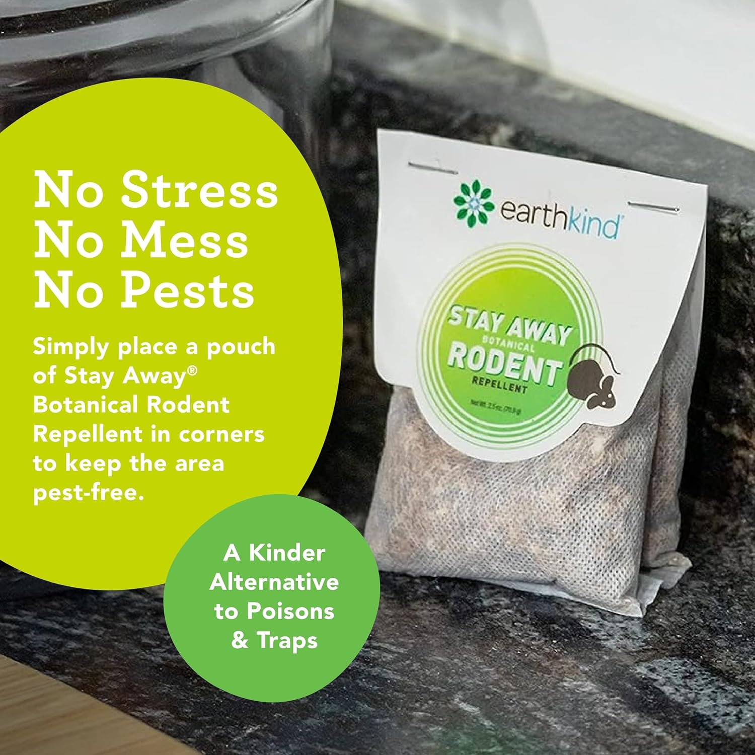 Stay Away Rodent Repellent & Pouch Pod Bundle - Pest Control for Indoors - Safe for Kids & Pets When Used As Directed - Plant Fibers, Balsam Fir, Fragrance Oil - 6-Pack & 2 Extended Release Pouch Pods