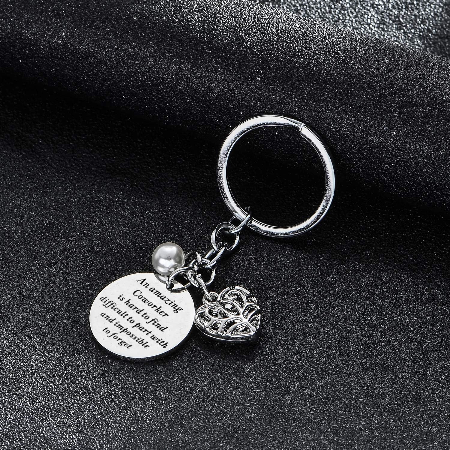 BESPMOSP Coworker Leaving Heart Keychain - Amazing Colleague Is Hard to Find, Difficult to Part With, Impossible to Forget - Goodbye Gifts for Best Coworker, Colleague and Boss image 4