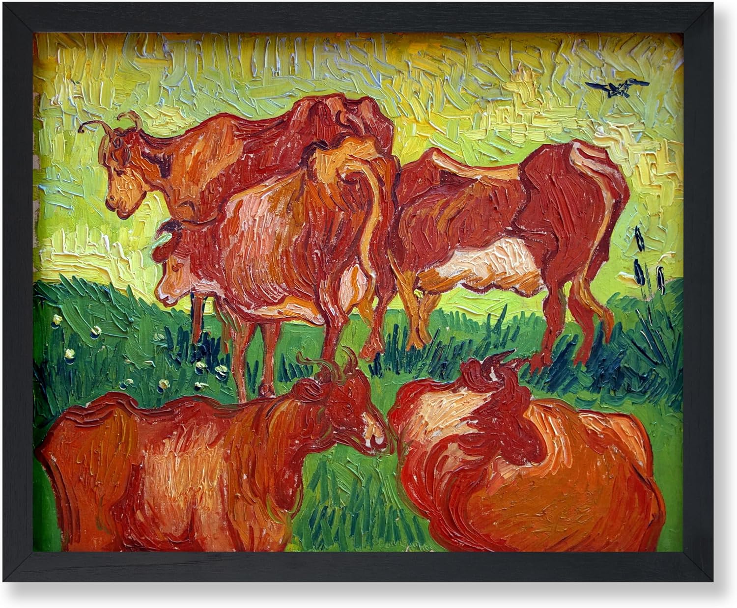 Poster Master Vintage Van Gogh Poster - Retro The Cows Print - Impressionism Art - Cattle Print - Farmhouse Design - Fine Painting - Classic Painting - 8x10 UNFRAMED Wall Decor