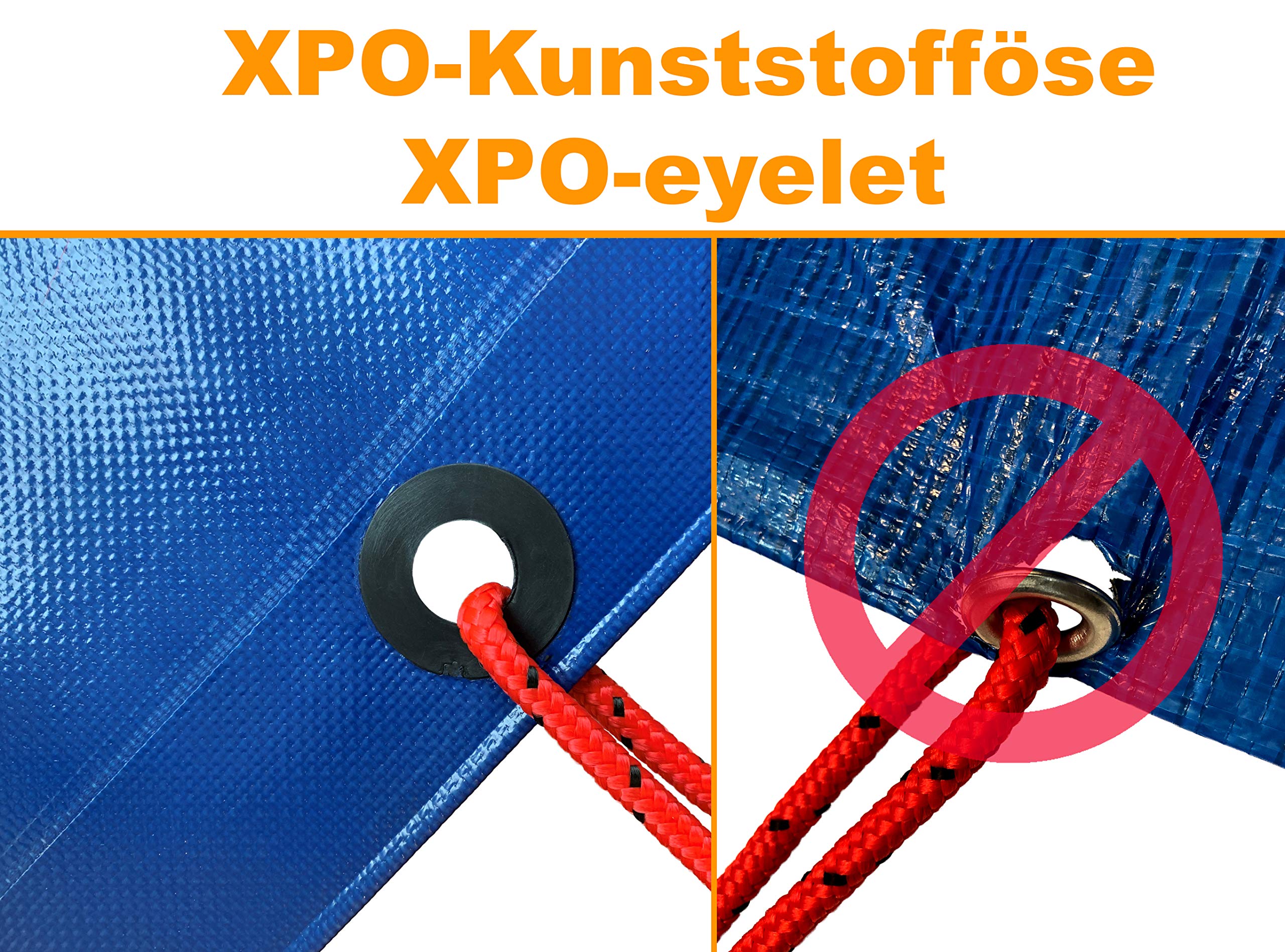 XPO TYP 270 plandeka ochronna, plandeka na łódź, plandeka dachowa, plandeka z oczkami z tworzywa sztucznego, bardzo stabilna, odporna na działanie promieni UV, biała 2 x 3 m