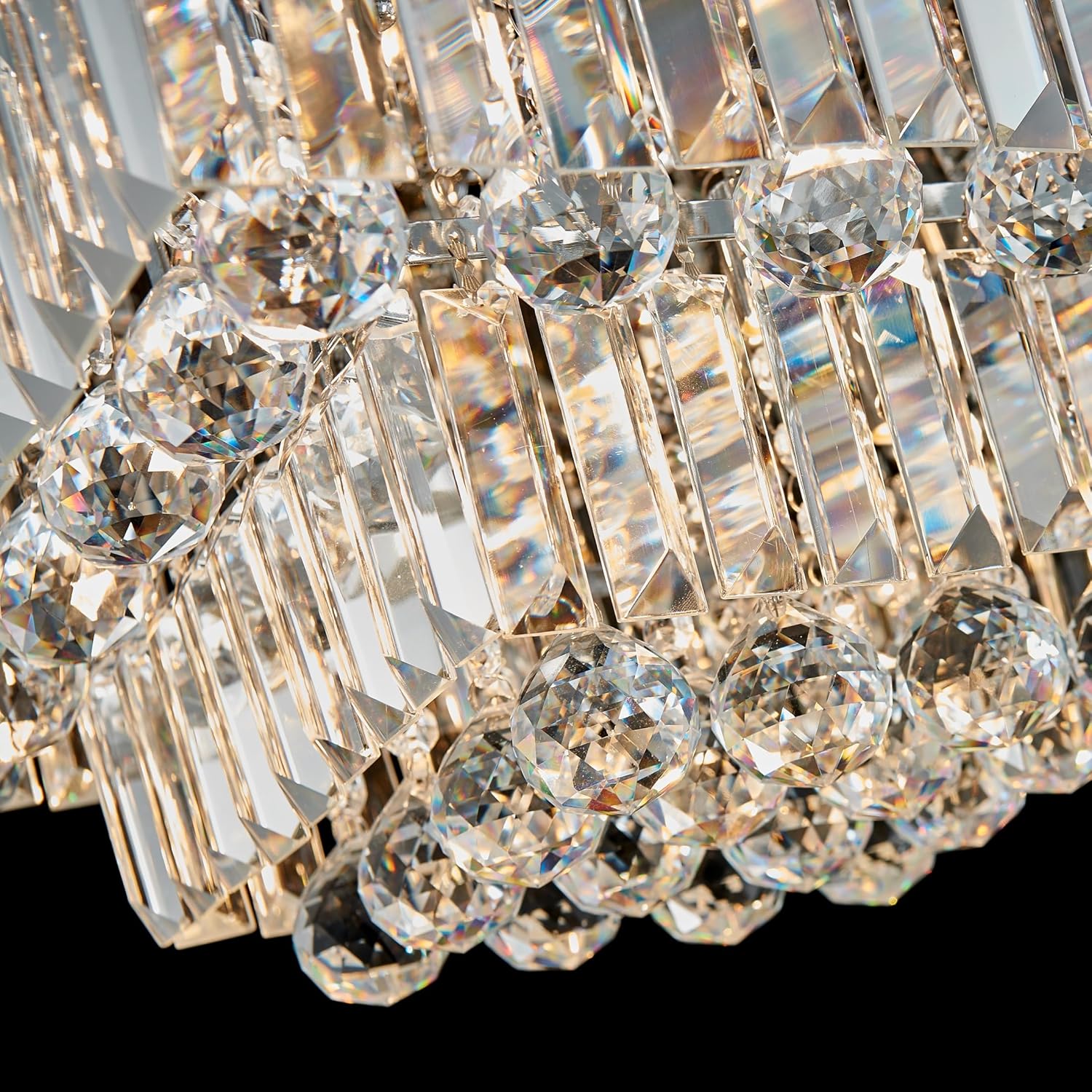 Shrine Lighting Ceiling Light Fixture, Modern Design, Chandeliers for Living Space, D15'' x H8'', 8*G9 Sockets, Raindrop Crystal & Chrome Finish