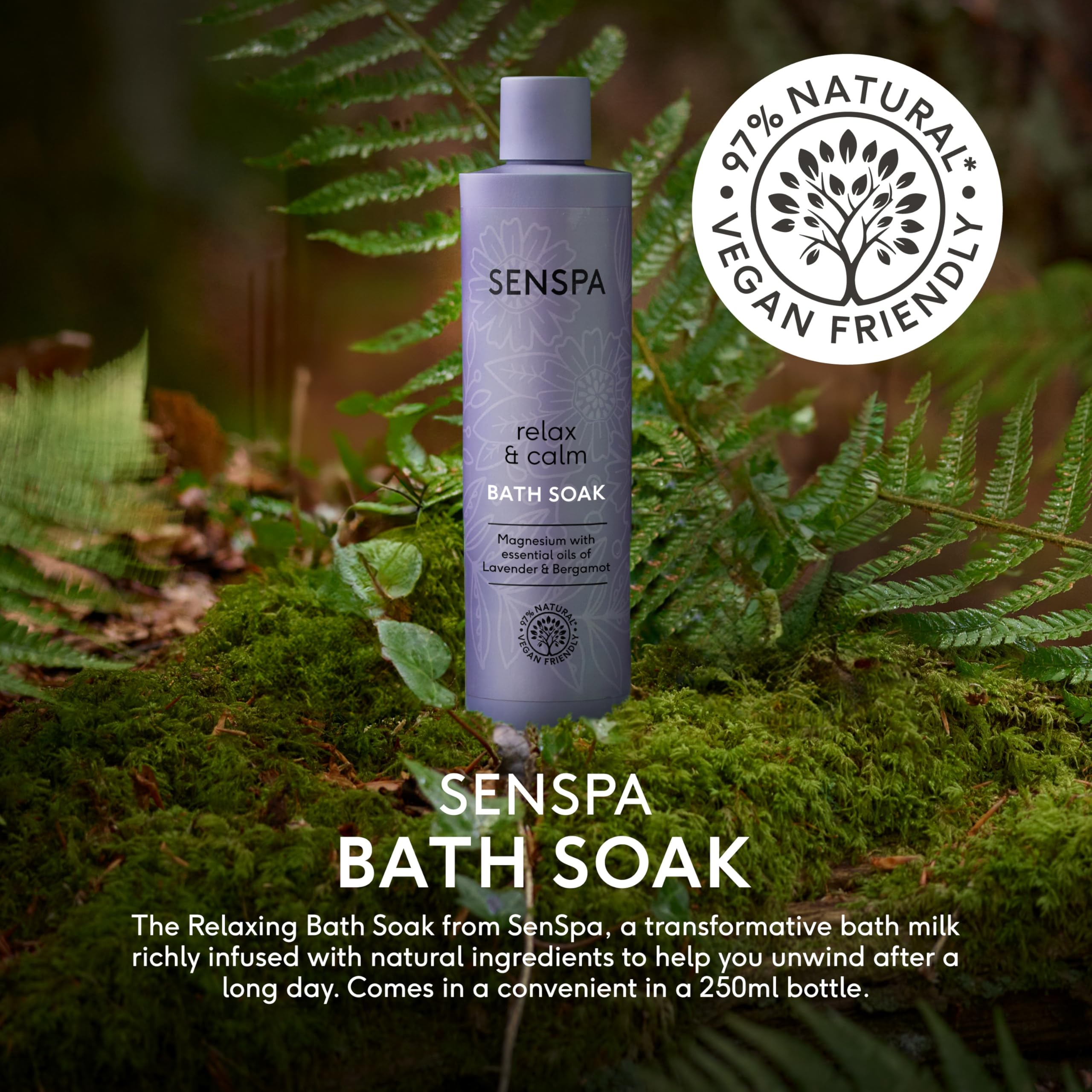 SenSpa Relax & Calm Lavender Bath Soak, Vegan Bubble Bath for Women & Men, Luxury Natural Bubble Bath Wash with Lavender - Image 2