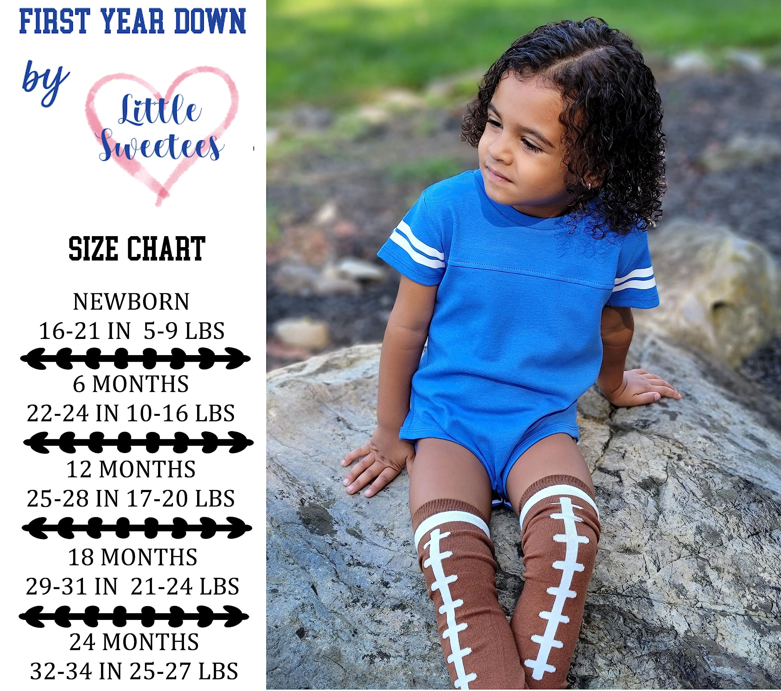 Boys Half Birthday 6 Month Football Jersey Bodysuit Outfit Set | Halfway To The One Yard Line | 9 Colors