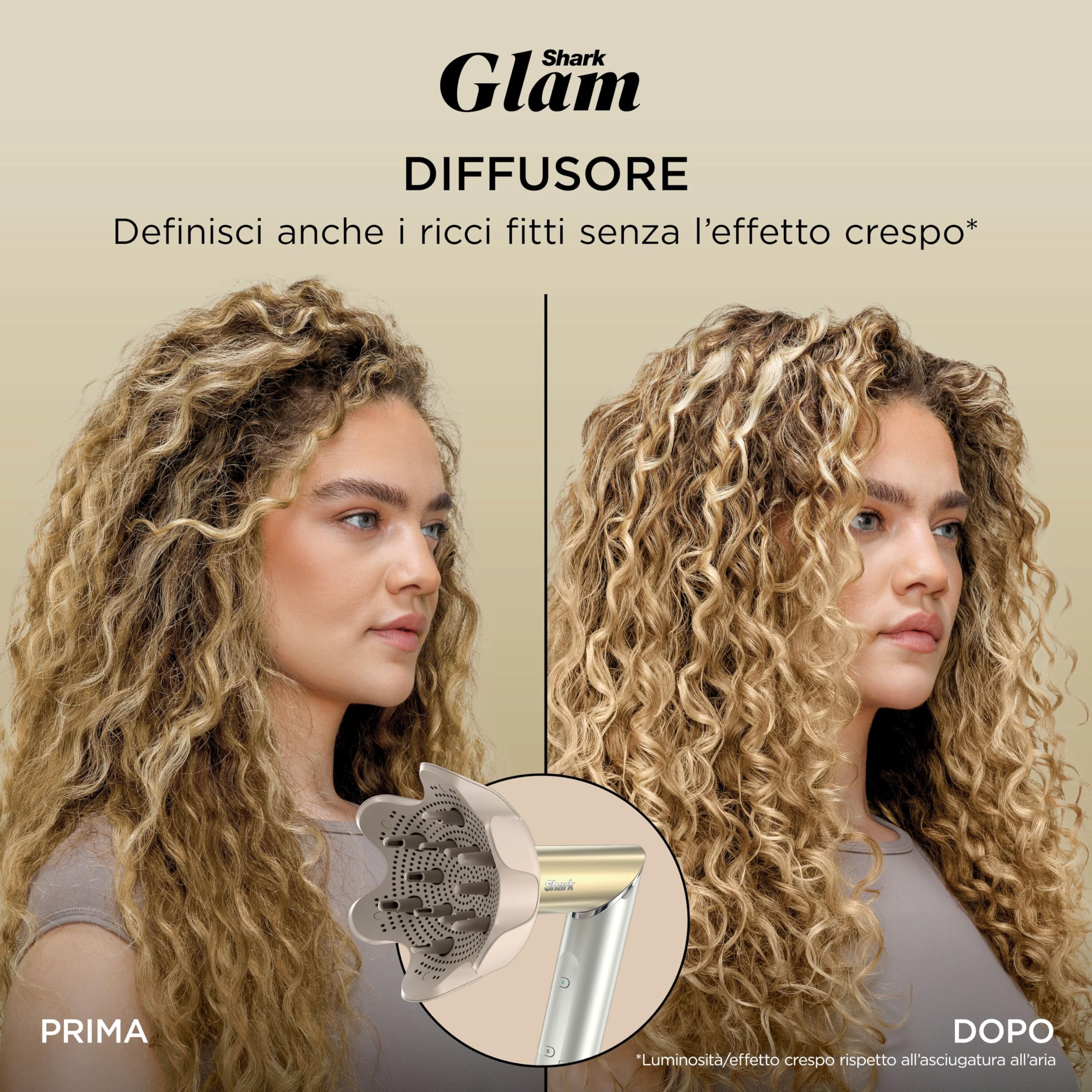 Shark Glam Multi-styler per ricci definiti, onde strepitose e un liscio perfetto con ceramica a temperatura controllata, tecnologia Gloss-Lock e 5 accessori per lo styling tra cui Silki, Glossi