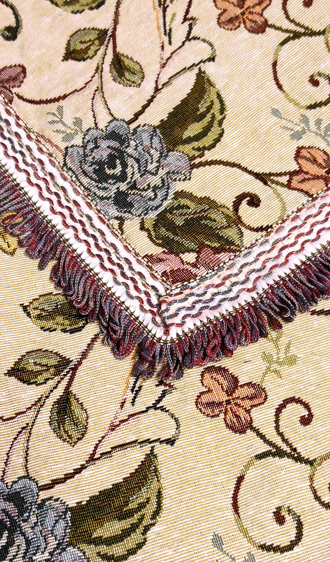 Tovaglia gobelin jacquard copritavolo fiori ALBA classico dis. B 140x140/180/220/240 (140x180)