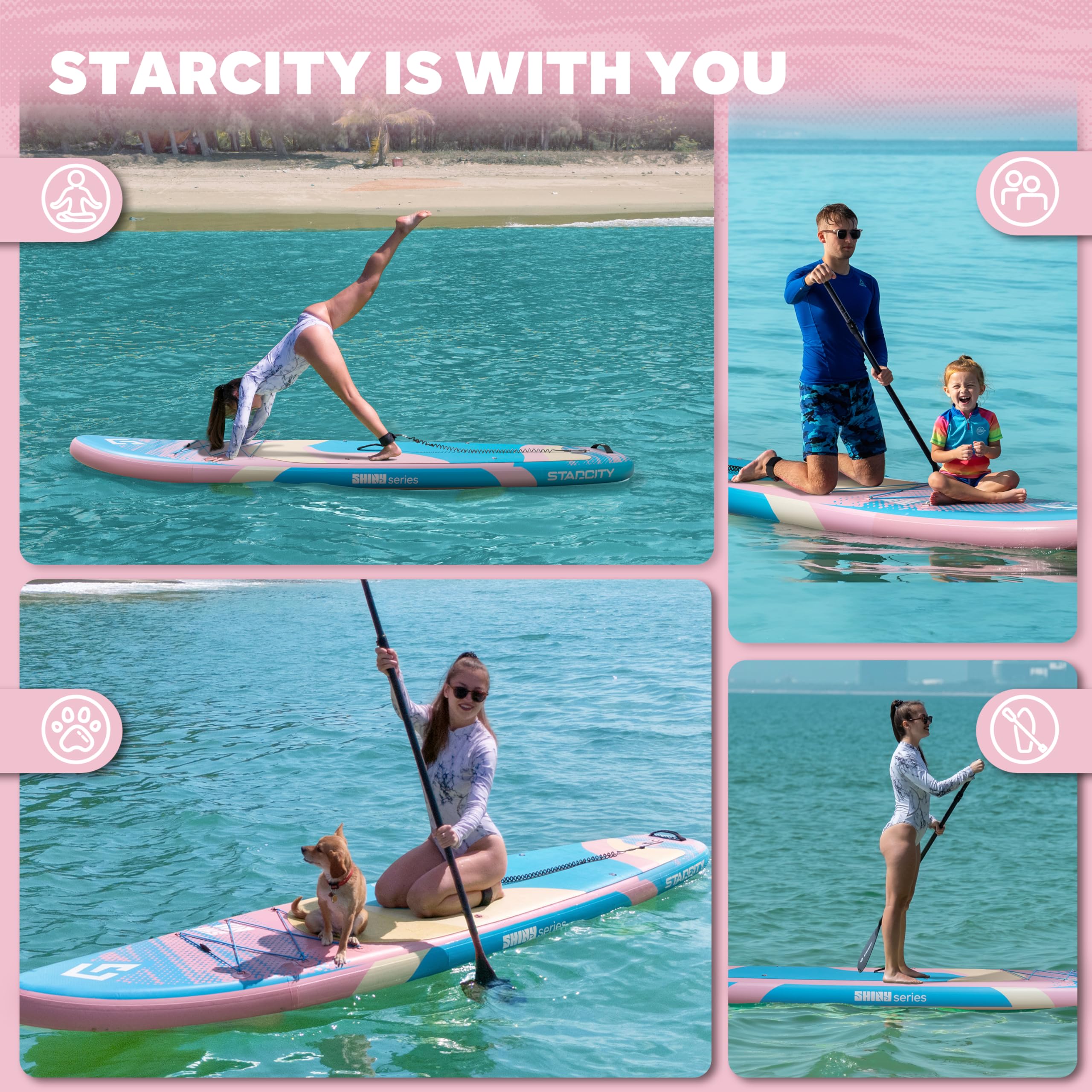 Amazon | Starcity 空気注入式パドルボード 幅11フィート x 34インチ x