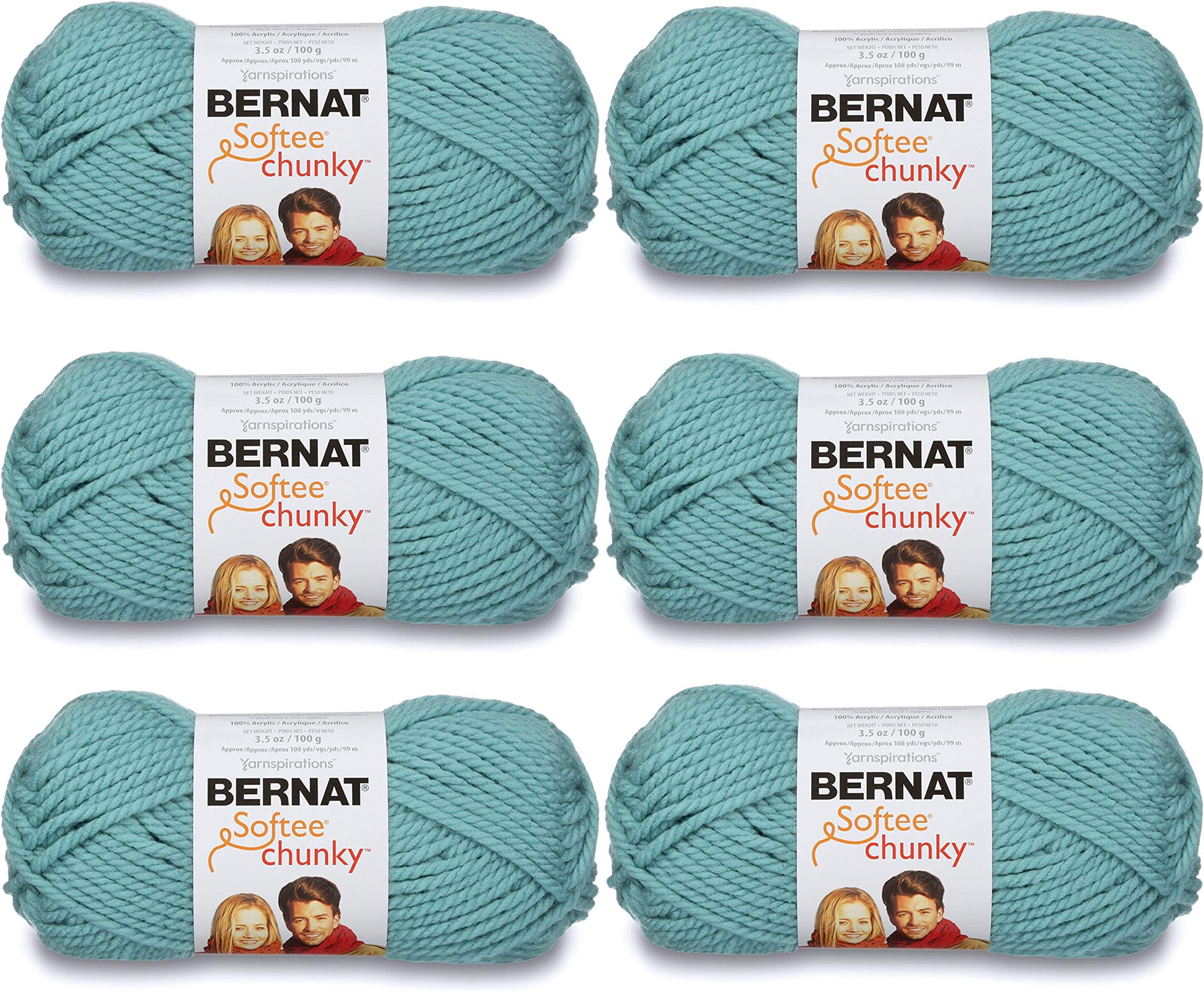 DENIM OMBRE 3 pack! Bernat Softee Chunky Super Bulky Yarn. 2.8oz | 74yds | 100% Acrylic Yarn. 3 skeins per pack = Bulk Buy