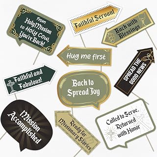 Missionary Welcome Home Photo Booth Props Set – Fun Religious-Themed Decorations for Mission Homecomings and Family Celebrations (10)