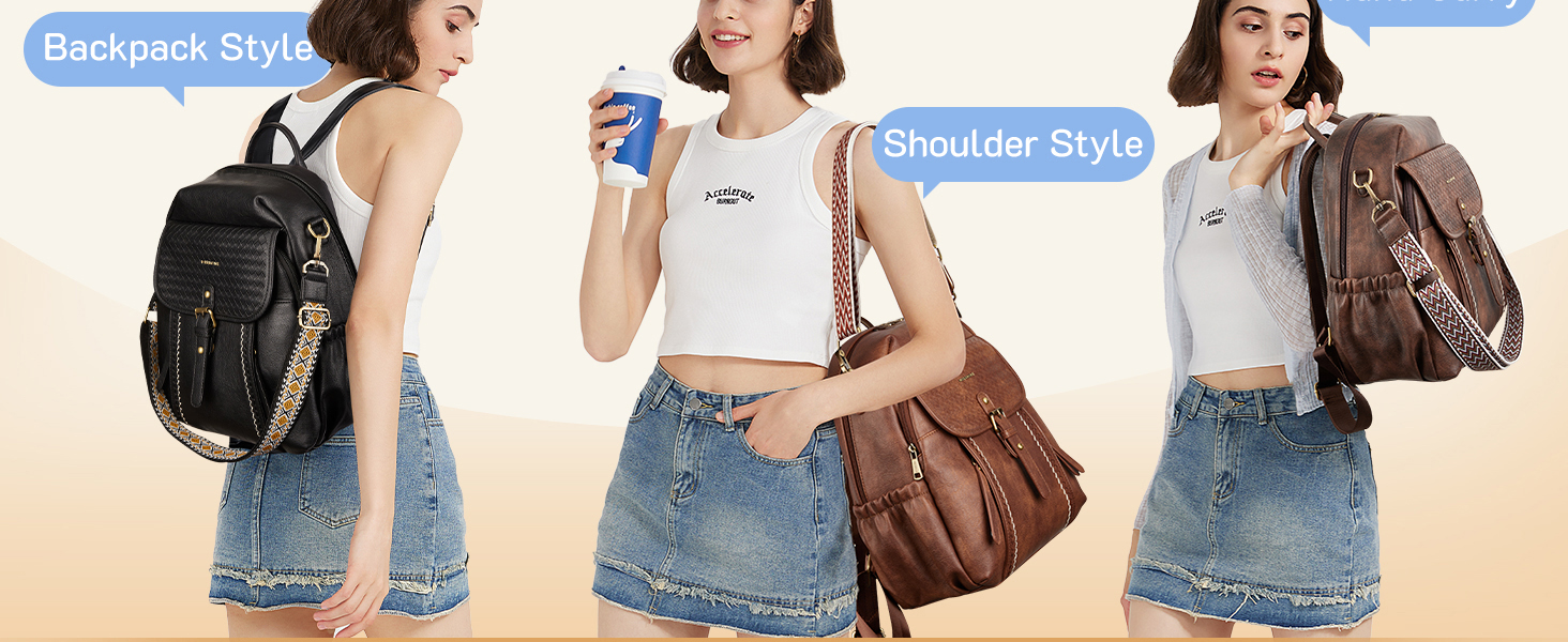 Amazon.com: Missnine Leather Backpack Purse for Women