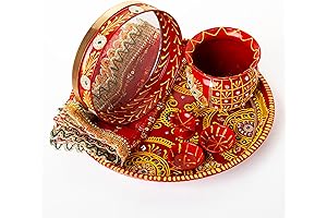 Handcrafted Karwa Chauth Thali Set: Complete Ritual Kit for a Sacred Celebration