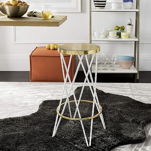 Miniatura 2 de Safavieh Taburete de bar Hester, blanco/dorado