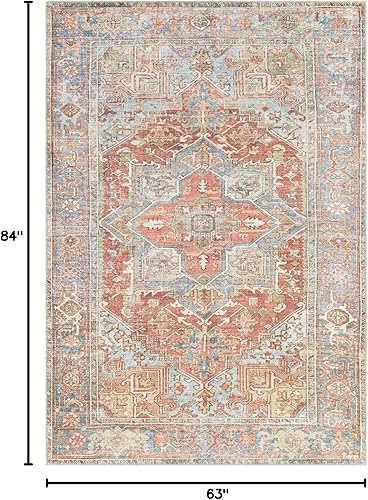 Miniatura 9 de Livabliss Arias - Alfombra vintage lavable, 7 pies 6 pulgadas x 9 pies 6 pulgadas, marrón oscuro