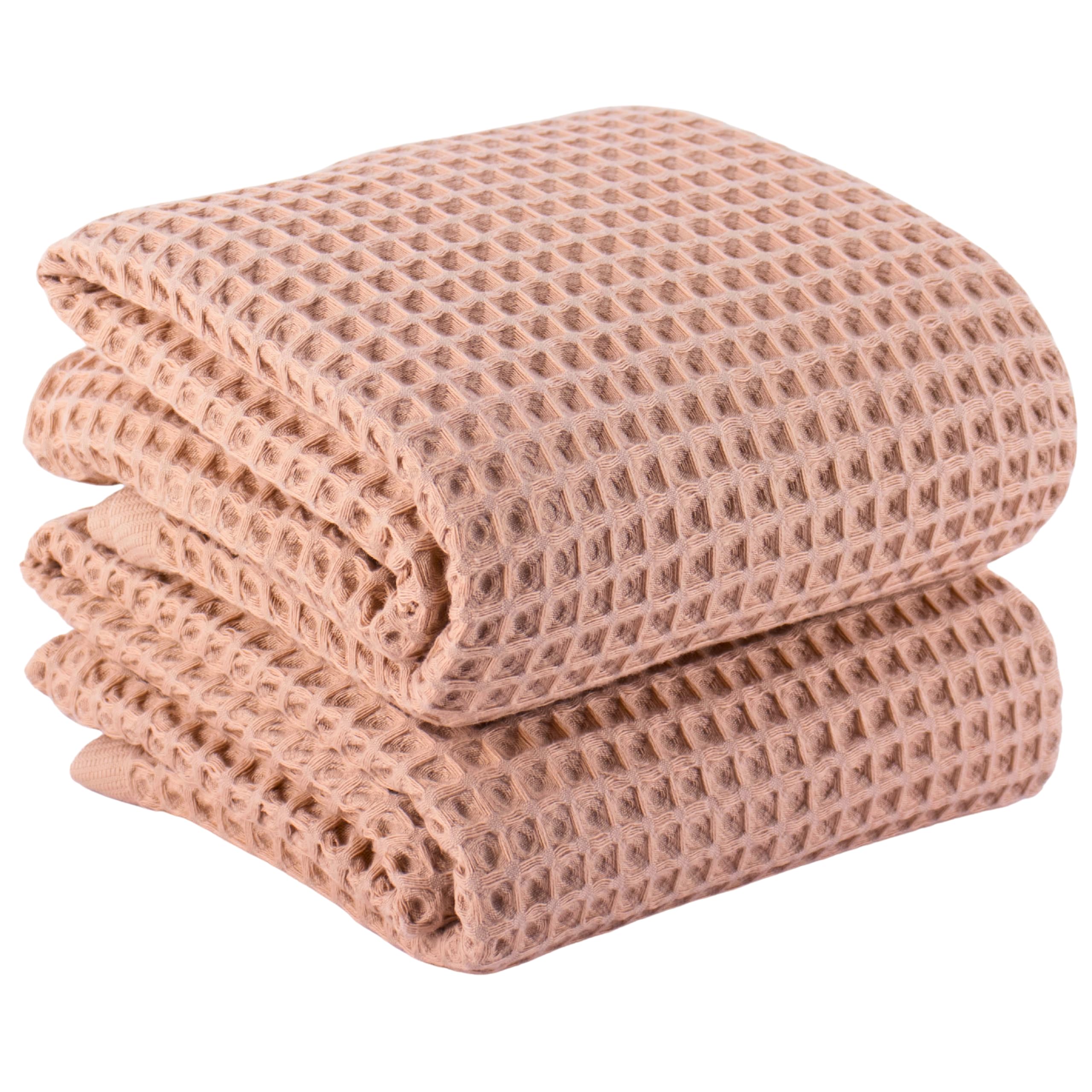 PÜSKÜL Premium Waffle Bath Towels Set of 2 - Organic 100% Turkish Cotton Bath Towel - Quick Dry, Absorbent, Light, Thin, 32x63 Large Waffle Towels for
