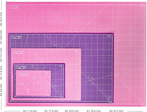 Miniatura 5 de Elan Tapete de corte A3 rosa y morado, tapete de corte autorreparable de 12 x 18 pulgadas, tapete de 5 capas para manualidades, tapete de corte de