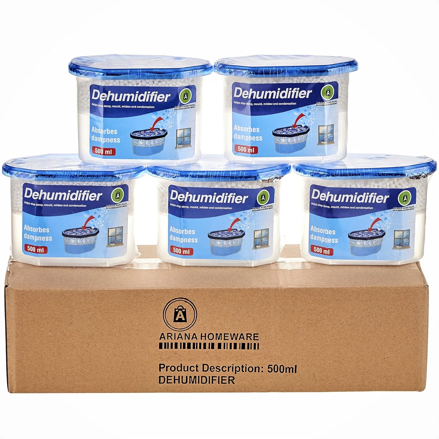 ARIANA HOMEWARE® 10 X 500ML DEHUMIDIFIER INTERIOR DAMP MOISTURE MOULD