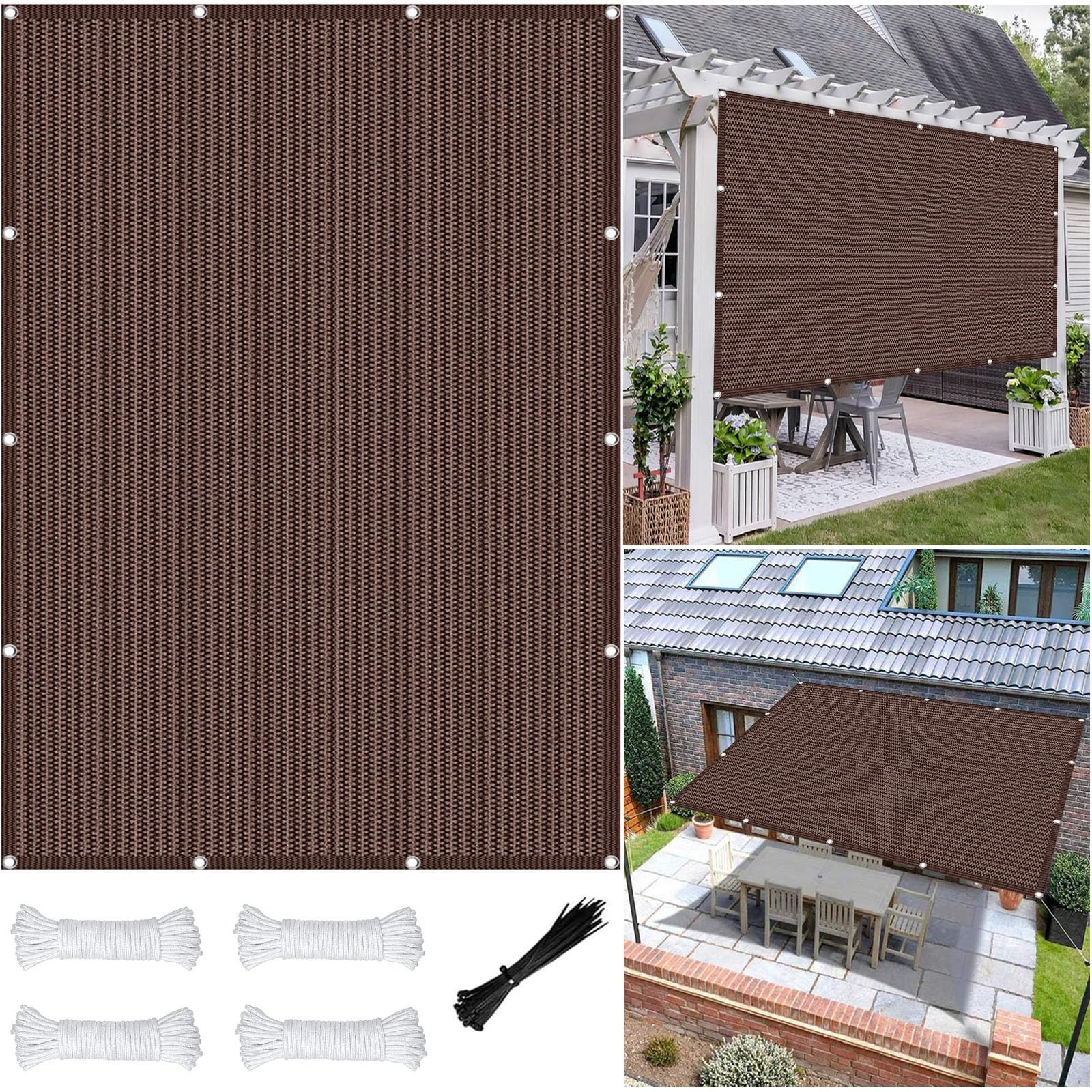 Voile d'ombrage respirante 1.7 x 4.1 m protégeant des rayons UV