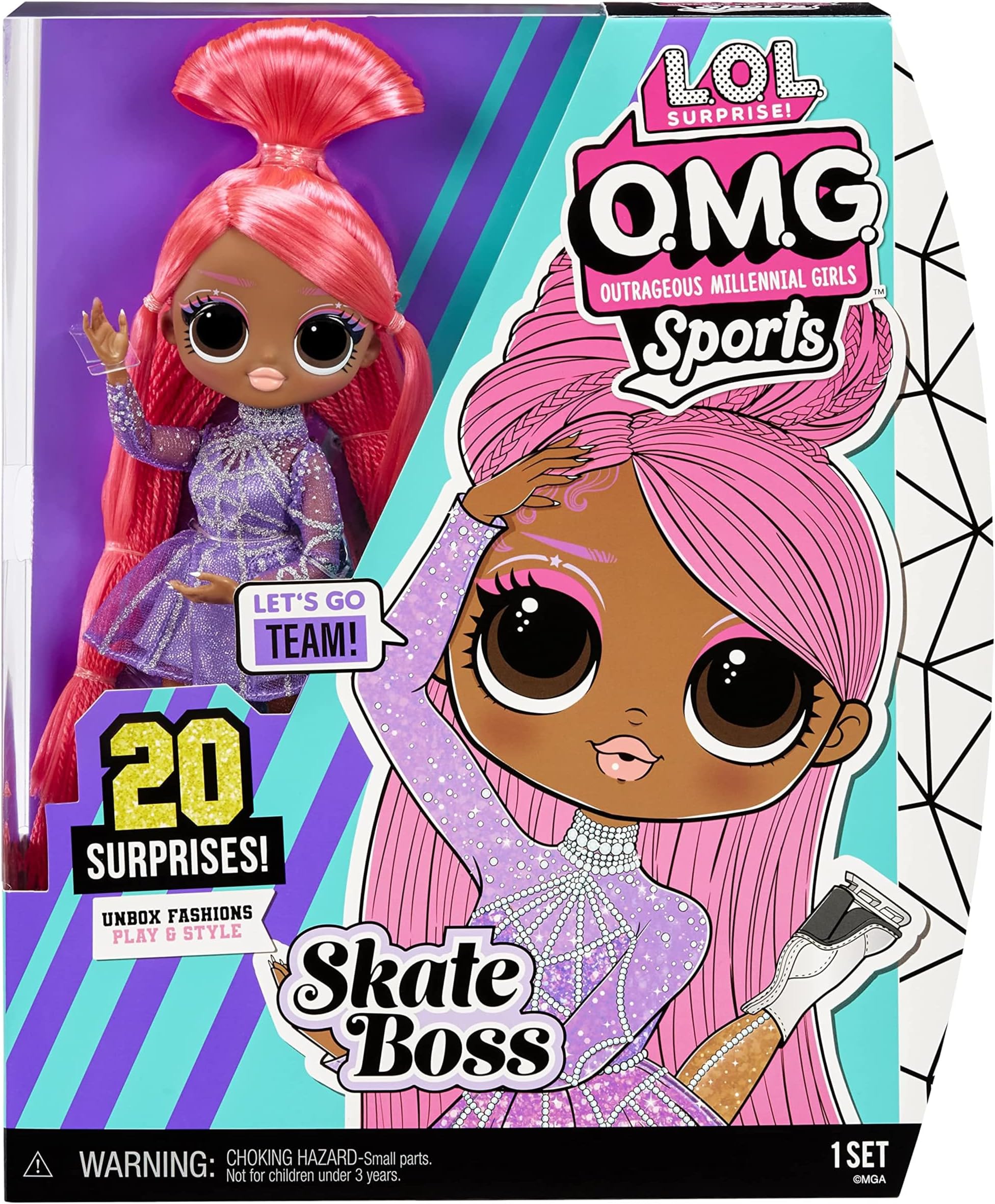 L.O.L. Surprise! Sports Fashion Doll Skate Boss with 20 Surprises – Great Gift for Kids Ages 4+