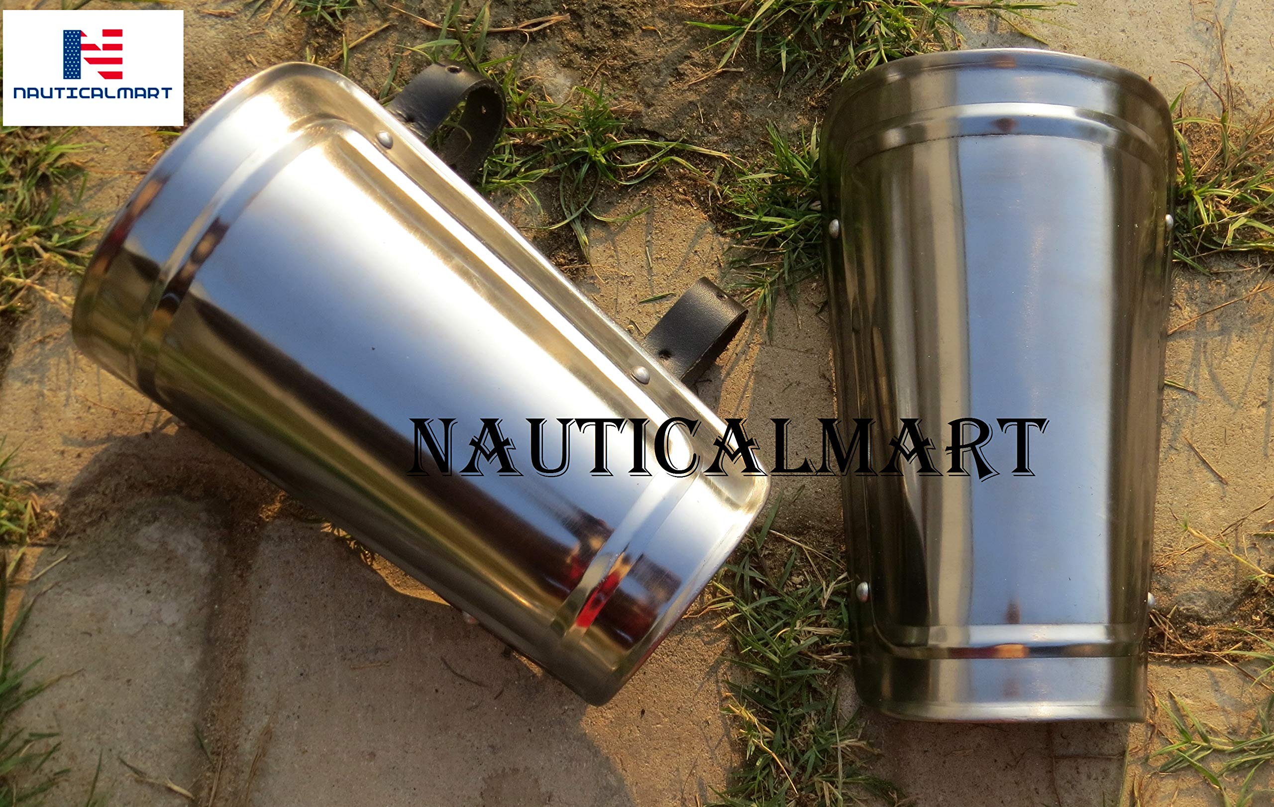 Nautical-Mart Steel Adam Arm Bracers Medieval Armor LARP ARM Protection - Pair knight fantasy Fully Functional Arm Guard Armor LARP Role-Play Halloween Armour Costume