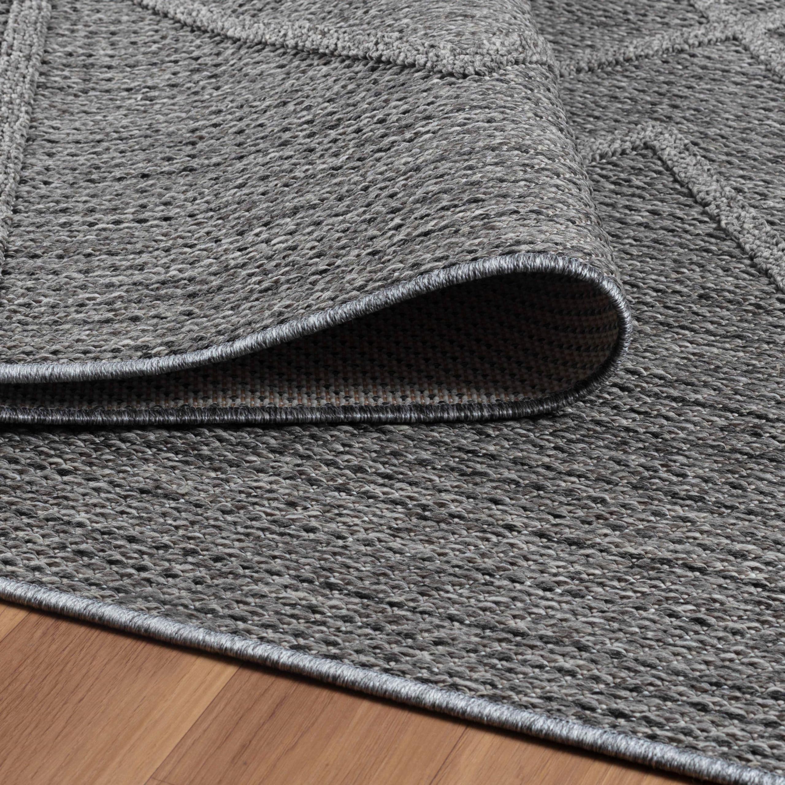 SIMPEX Tapis d'extérieur, Style bohème, Tapis Gris, 200 x 290 cm, Tapis de Style scandinave, Cuisine, Balcon, terrasse, Jardin, Pique-Nique