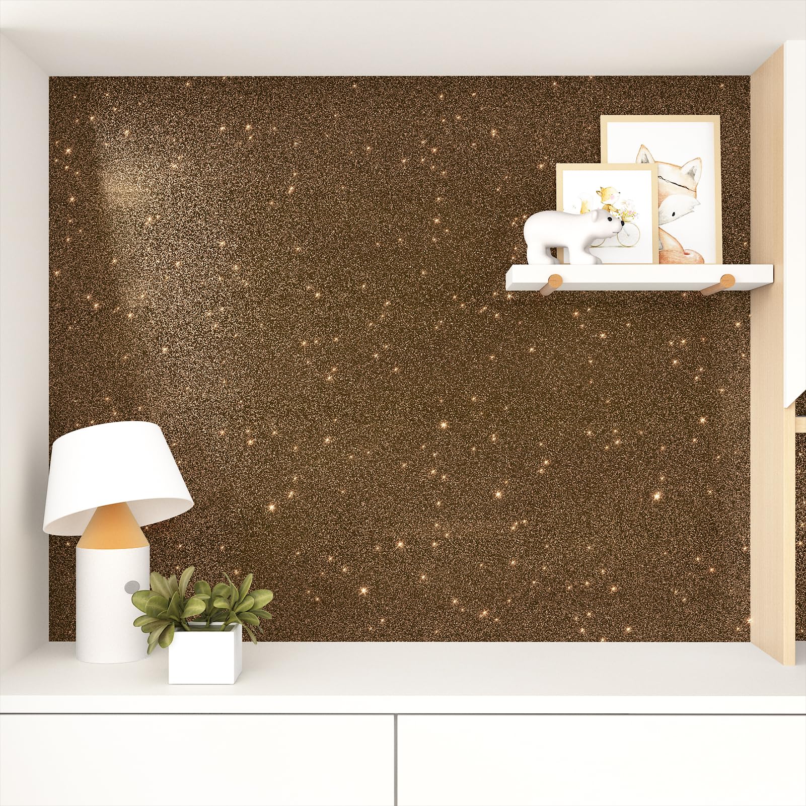 Papel De Parede Com Glitter Dourado Para Paredes 894x894