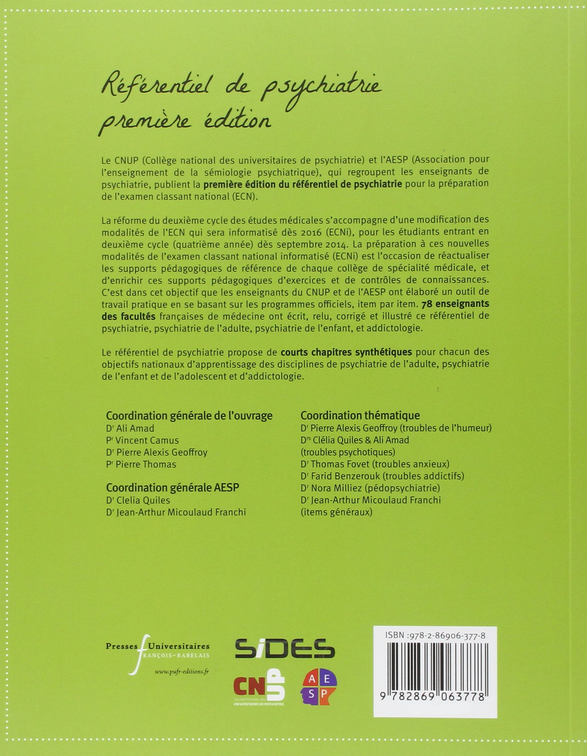 ECN REFERENTIEL DE PSYCHIATRIE