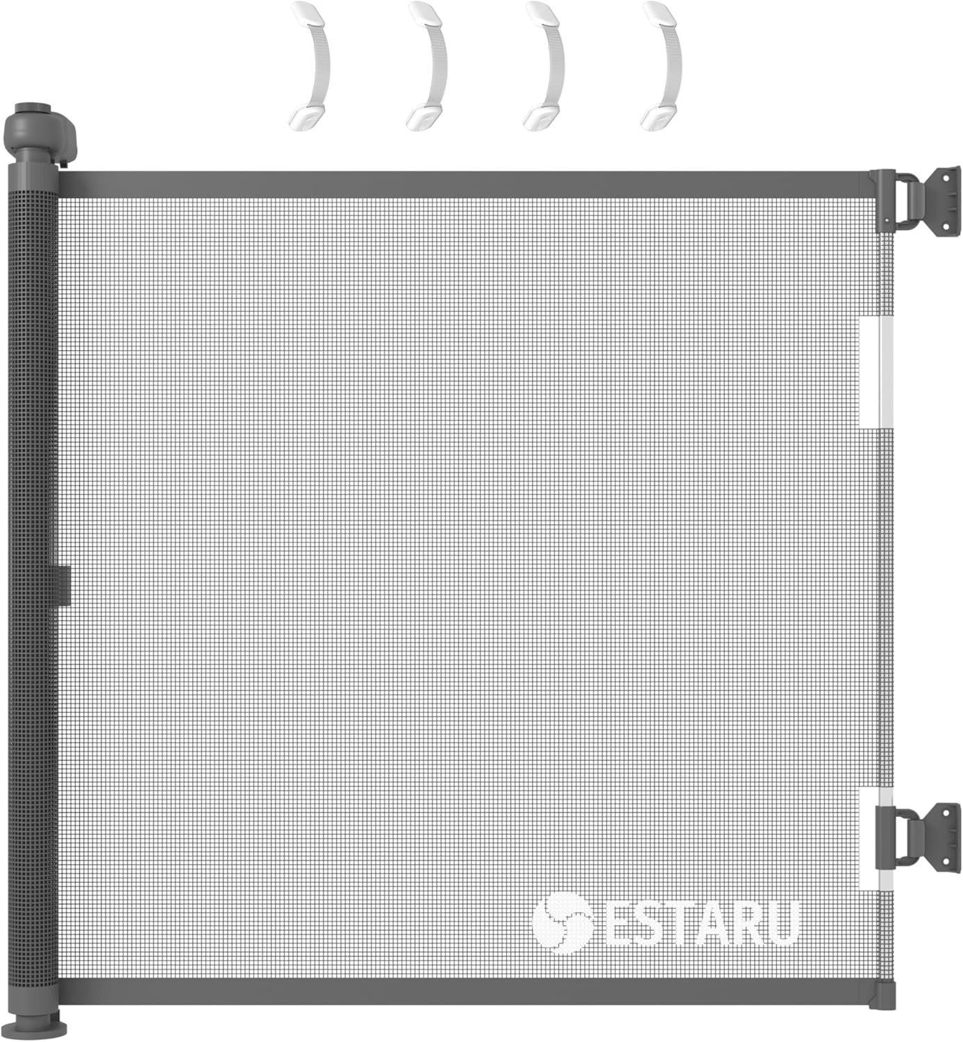 ESTARU Mesh Retractable Baby Gate with 4 Child Safety Locks