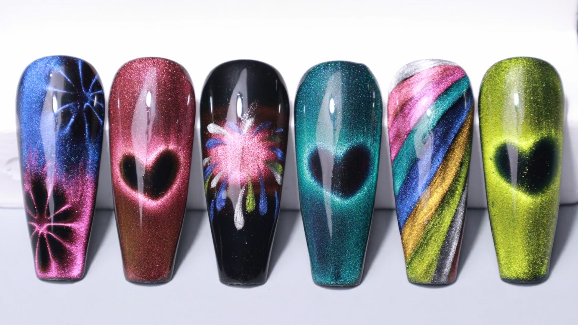 Amazon.com : MIZHSE Cat Eye Gel Nail Polish, 8 Colors Magnetic Gel