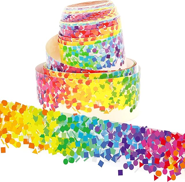 Youngever 16M Bulletin Board Borders Confetti Border for Classroom Decoration