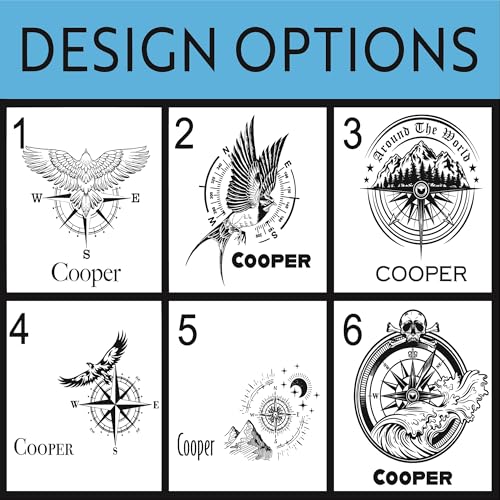 Mens Personalized Compass Mountain Leather Wallets, Mens Travel Wallet, Custom Engraved Voyage Wallets for Men, Bifold Genuine Leather Wallet for Dad, Customized Wallets for Husband2