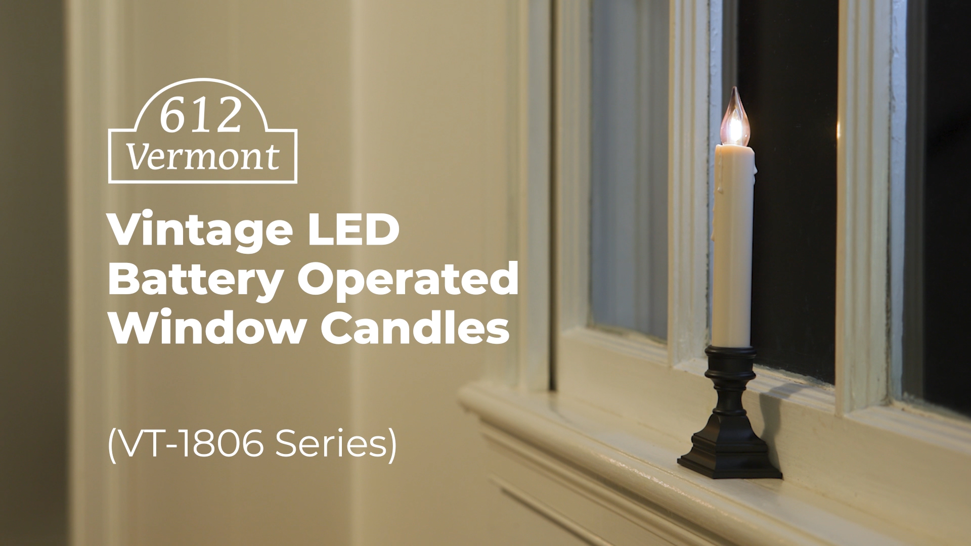 Image of 612 Vermont Vintage LED Battery Operated Window Candles with Timer, Bright Warm White Glow, VT-1806P-4 (Pack of 4, Pewter)