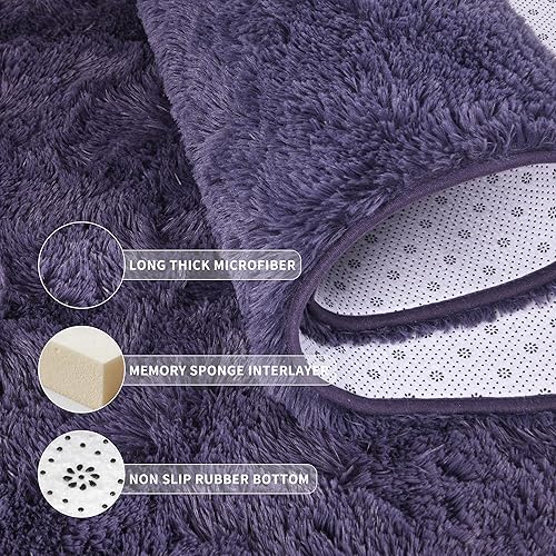 Miniatura 5 de Tepook Alfombras grandes esponjosas para sala de estar, alfombra de área de 6 x 9 pies, alfombra suave para dormitorio, moderna alfombra lanuda para