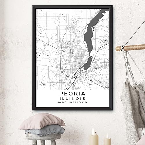 Miniatura 3 de Map of Peoria, Illinois, Light 2 (24x36)